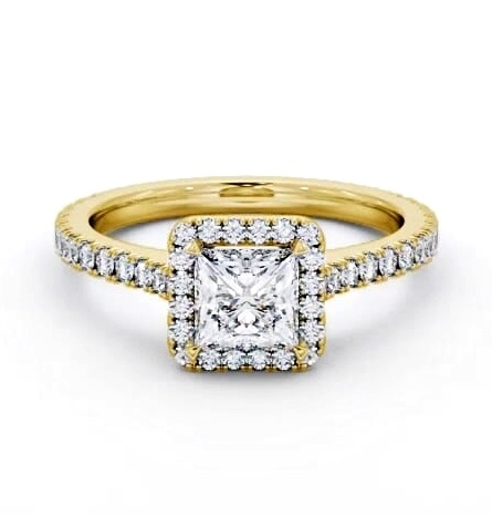 Halo Princess Ring with Diamond Set Supports 18K Yellow Gold ENPR98_YG_THUMB1