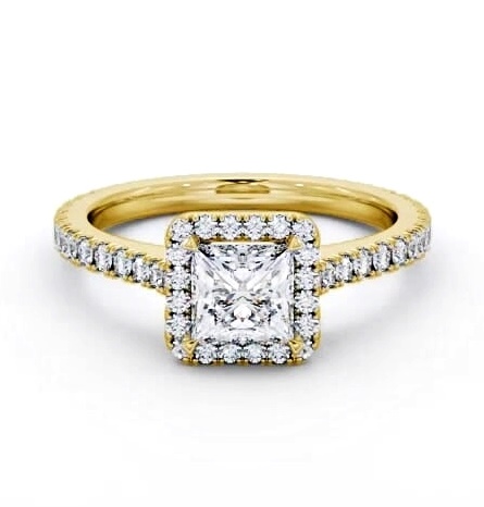 Halo Princess Ring with Diamond Set Supports 18K Yellow Gold ENPR98_YG_THUMB2 