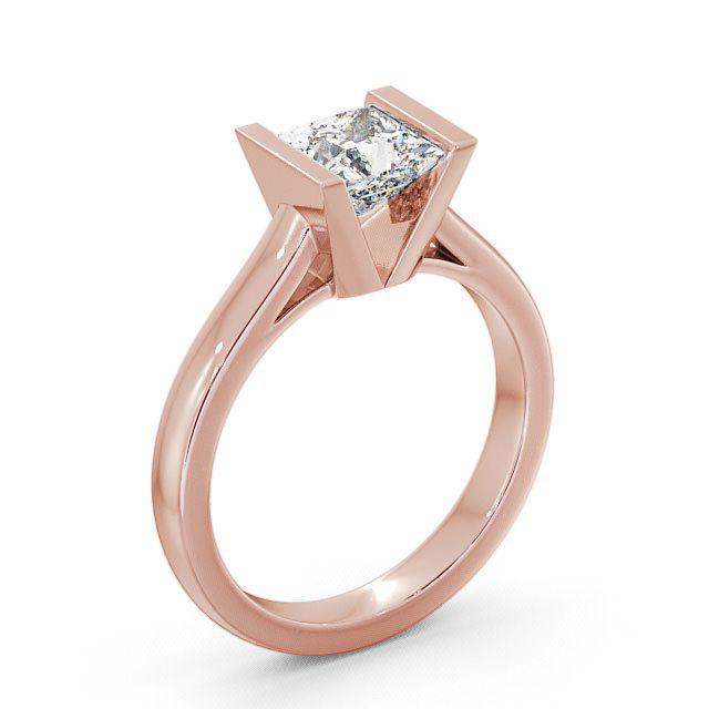 Princess Diamond Engagement Ring 9K Rose Gold Solitaire - Emelina ENPR9_RG_HAND
