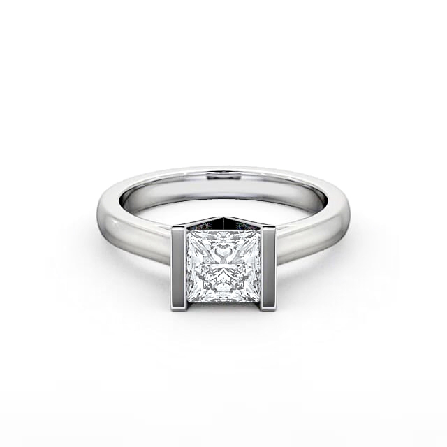 Princess Diamond Engagement Ring 18K White Gold Solitaire - Emelina ENPR9_WG_HAND
