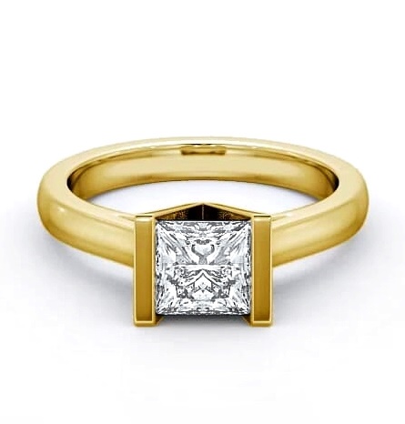 Princess Diamond Tension Set Engagement Ring 18K Yellow Gold Solitaire ENPR9_YG_THUMB1