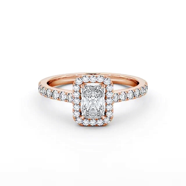 Halo Radiant Diamond Engagement Ring 18K Rose Gold - Dalexa ENRA10_RG_HAND
