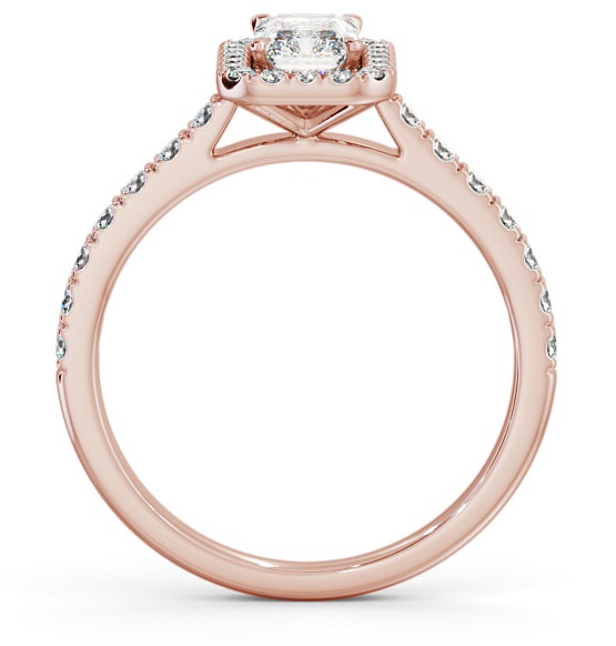 Halo Radiant Diamond Classic Engagement Ring 18K Rose Gold ENRA10_RG_THUMB1 