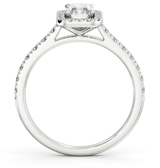 Halo Radiant Diamond Classic Engagement Ring 18K White Gold ENRA10_WG_THUMB1 