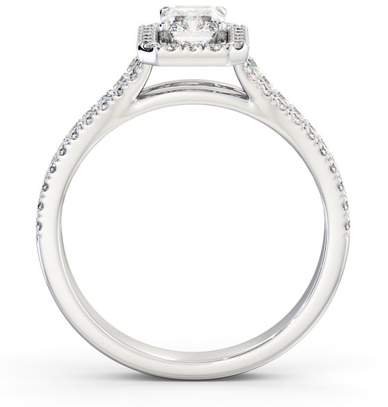Halo Radiant Diamond Split Band Engagement Ring 18K White Gold ENRA11_WG_THUMB1 