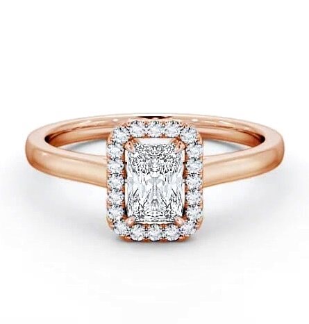 Halo Radiant Diamond Classic Engagement Ring 18K Rose Gold ENRA12_RG_THUMB2 