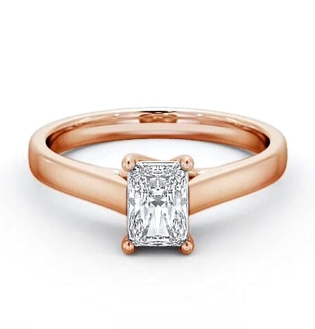 Radiant Diamond Trellis Design Engagement Ring 18K Rose Gold Solitaire ENRA13_RG_THUMB2 