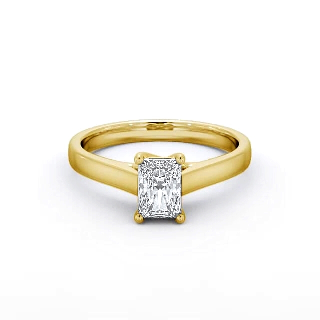 Radiant Diamond Engagement Ring 18K Yellow Gold Solitaire - Jalani ENRA13_YG_HAND