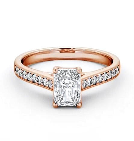 Radiant Diamond Trellis Design Engagement Ring 9K Rose Gold Solitaire ENRA13S_RG_THUMB1