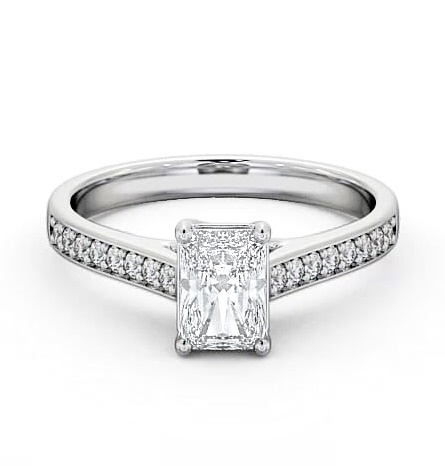 Radiant Diamond Trellis Design Ring 18K White Gold Solitaire ENRA13S_WG_THUMB1