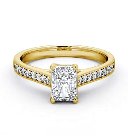 Radiant Diamond Trellis Design Ring 9K Yellow Gold Solitaire ENRA13S_YG_THUMB1