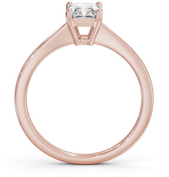 Radiant Diamond Pinched Band Engagement Ring 9K Rose Gold Solitaire ENRA14_RG_THUMB1