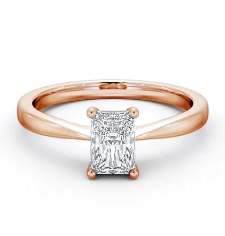 Radiant Diamond Pinched Band Engagement Ring 18K Rose Gold Solitaire ENRA14_RG_THUMB2 