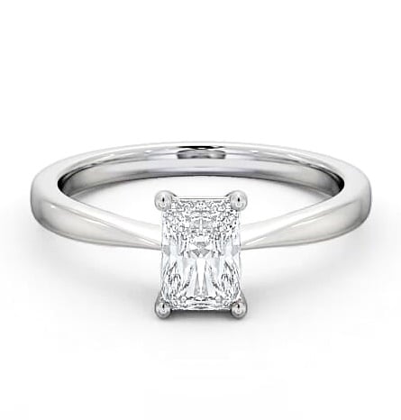 Radiant Diamond Pinched Band Engagement Ring Platinum Solitaire ENRA14_WG_THUMB2 