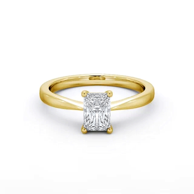 Radiant Diamond Engagement Ring 18K Yellow Gold Solitaire - Arika ENRA14_YG_HAND