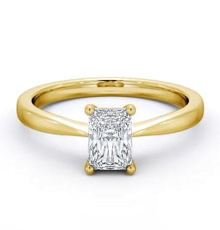 Radiant Diamond Pinched Band Engagement Ring 18K Yellow Gold Solitaire ENRA14_YG_THUMB2 