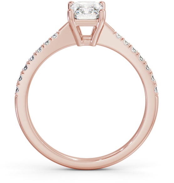 Radiant Diamond Pinched Band Engagement Ring 18K Rose Gold Solitaire ENRA14S_RG_THUMB1 