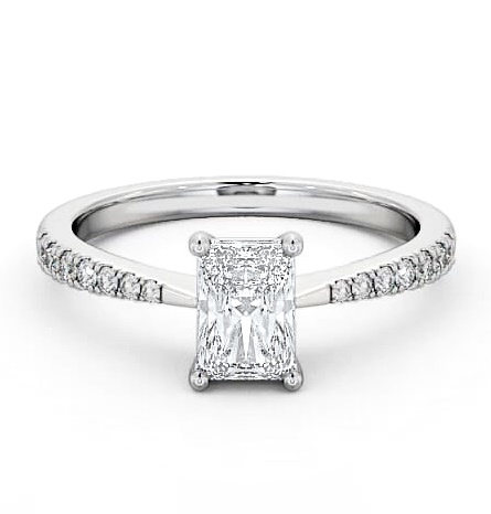 Radiant Diamond Pinched Band Engagement Ring 18K White Gold Solitaire ENRA14S_WG_THUMB2 