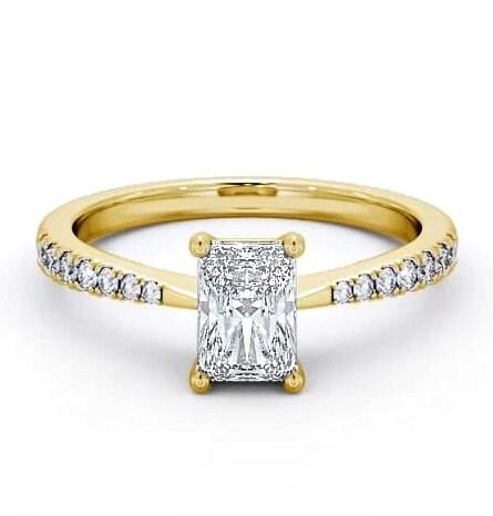 Radiant Diamond Pinched Band Engagement Ring 9K Yellow Gold Solitaire ENRA14S_YG_THUMB2 