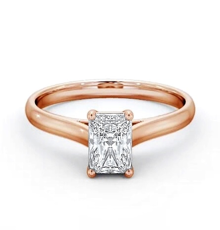 Radiant Diamond Classic 4 Prong Engagement Ring 9K Rose Gold Solitaire ENRA15_RG_THUMB1