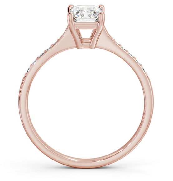 Radiant Diamond Pinched Band Engagement Ring 18K Rose Gold Solitaire ENRA15S_RG_THUMB1 