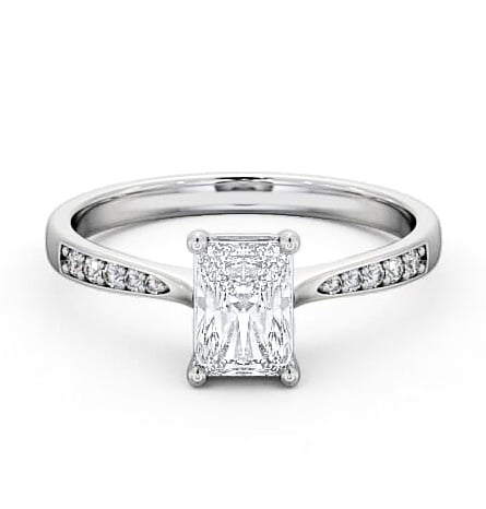 Radiant Diamond Pinched Band Engagement Ring 9K White Gold Solitaire ENRA15S_WG_THUMB1