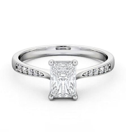 Radiant Diamond Pinched Band Engagement Ring Palladium Solitaire ENRA15S_WG_THUMB2 