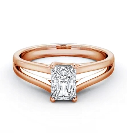 Radiant Diamond Split Band Engagement Ring 9K Rose Gold Solitaire ENRA16_RG_THUMB1
