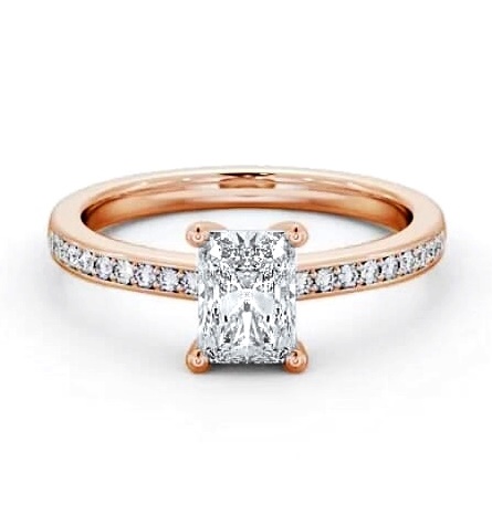 Radiant Diamond 4 Prong Engagement Ring 18K Rose Gold Solitaire ENRA16S_RG_THUMB2 