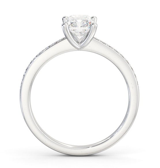 Radiant Diamond 4 Prong Engagement Ring 18K White Gold Solitaire ENRA16S_WG_THUMB1 
