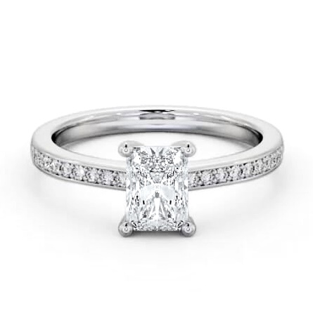 Radiant Diamond 4 Prong Engagement Ring 18K White Gold Solitaire ENRA16S_WG_THUMB2 