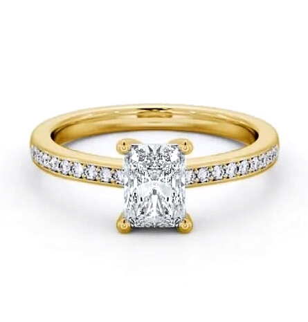 Radiant Diamond 4 Prong Engagement Ring 18K Yellow Gold Solitaire ENRA16S_YG_THUMB2 
