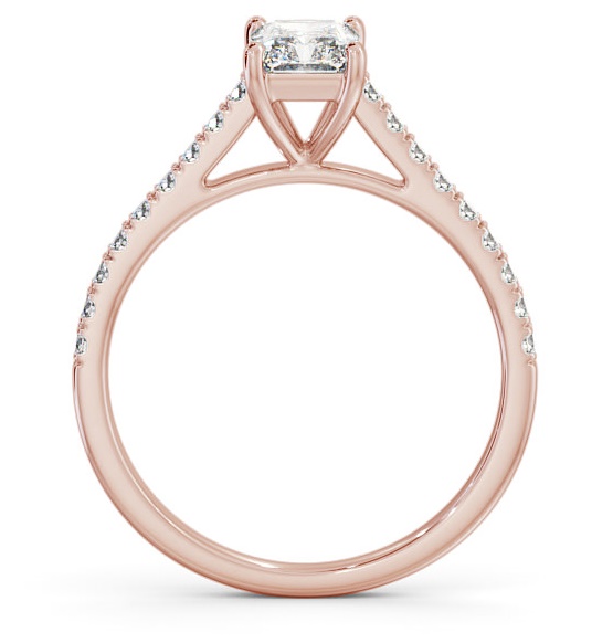 Radiant Diamond 4 Prong Engagement Ring 9K Rose Gold Solitaire ENRA17_RG_THUMB1 
