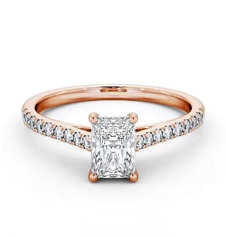 Radiant Diamond 4 Prong Engagement Ring 18K Rose Gold Solitaire ENRA17_RG_THUMB2 