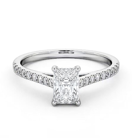 Radiant Diamond 4 Prong Engagement Ring Platinum Solitaire ENRA17_WG_THUMB1
