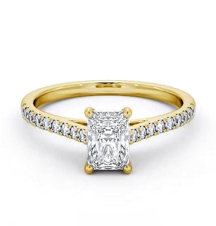 Radiant Diamond 4 Prong Engagement Ring 18K Yellow Gold Solitaire ENRA17_YG_THUMB2 