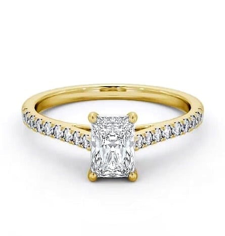 Radiant Diamond 4 Prong Engagement Ring 9K Yellow Gold Solitaire ENRA17_YG_THUMB1