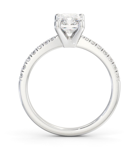Radiant Diamond Tapered Band Engagement Ring Palladium Solitaire ENRA17S_WG_THUMB1 