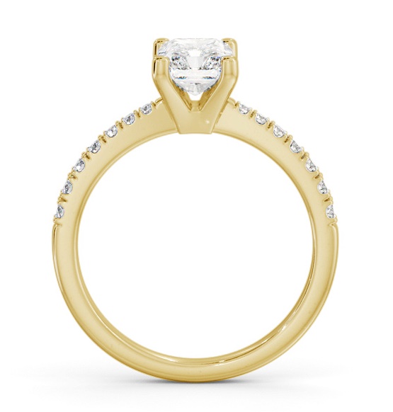 Radiant Diamond Tapered Band Engagement Ring 9K Yellow Gold Solitaire ENRA17S_YG_THUMB1 