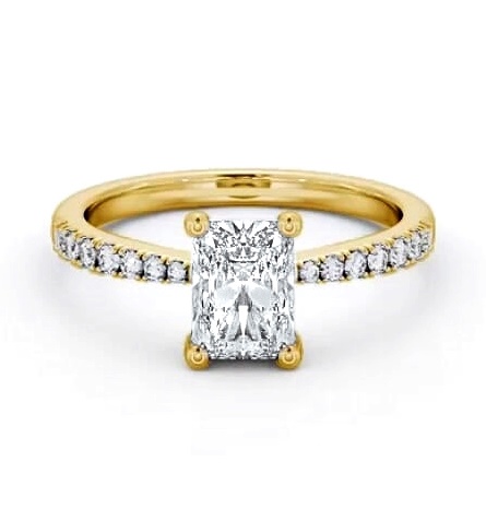 Radiant Diamond Tapered Band Engagement Ring 9K Yellow Gold Solitaire ENRA17S_YG_THUMB1