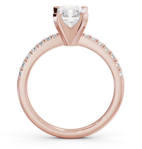 Radiant Diamond Square Prongs Engagement Ring 9K Rose Gold Solitaire ENRA18S_RG_THUMB1 
