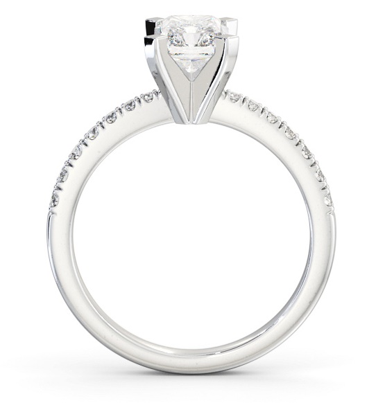 Radiant Diamond Square Prongs Engagement Ring Platinum Solitaire ENRA18S_WG_THUMB1 