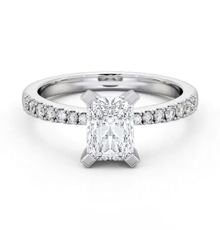 Radiant Diamond Square Prongs Engagement Ring Platinum Solitaire ENRA18S_WG_THUMB2 