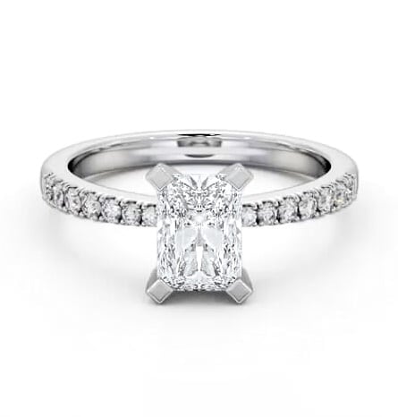 Radiant Diamond Square Prongs Engagement Ring Platinum Solitaire ENRA18S_WG_THUMB1
