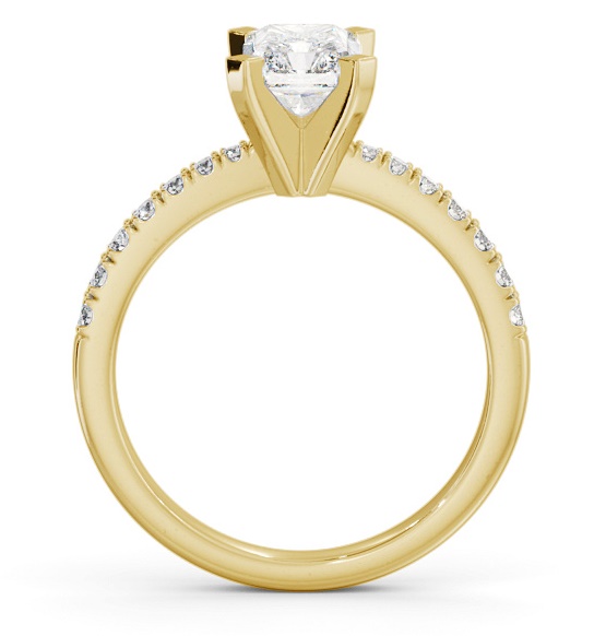 Radiant Diamond Square Prongs Ring 18K Yellow Gold Solitaire ENRA18S_YG_THUMB1 