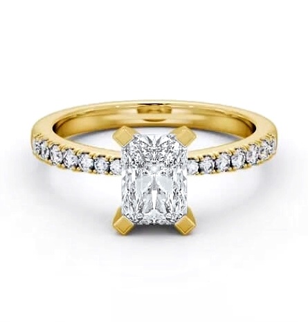 Radiant Diamond Square Prongs Ring 18K Yellow Gold Solitaire ENRA18S_YG_THUMB2 