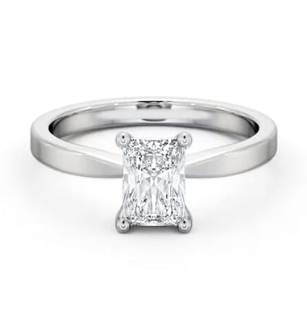 Radiant Diamond Classic 4 Prong Engagement Ring Palladium Solitaire ENRA19_WG_THUMB1