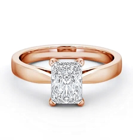 Radiant Diamond Tapered Band Engagement Ring 18K Rose Gold Solitaire ENRA1_RG_THUMB1