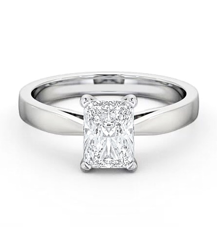 Radiant Diamond Tapered Band Engagement Ring Platinum Solitaire ENRA1_WG_THUMB2 