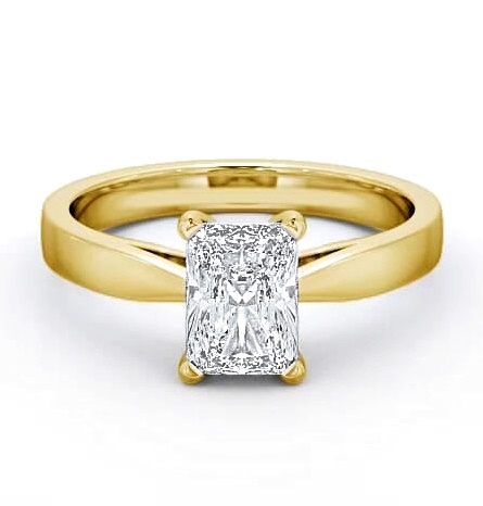 Radiant Diamond Tapered Band Engagement Ring 18K Yellow Gold Solitaire ENRA1_YG_THUMB1